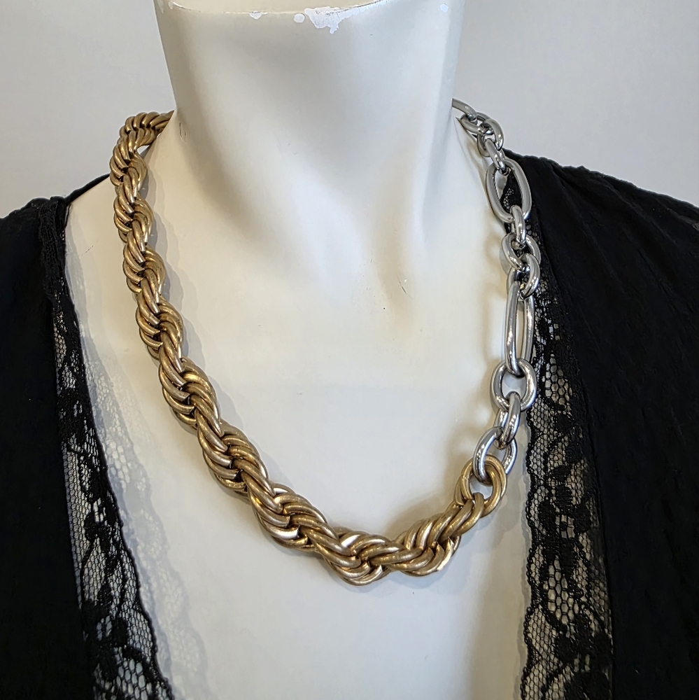 Zara Two-Tone Gold and Silver Chain Necklace